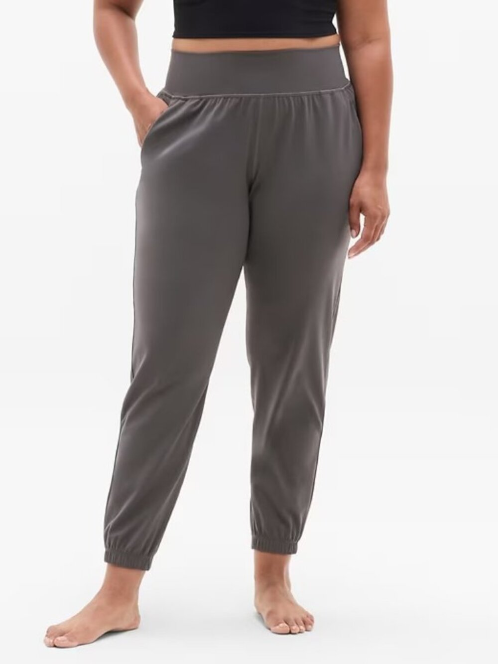 New Athleta M Salutation Jogger 2.0 Shadow Grey Medium Regular